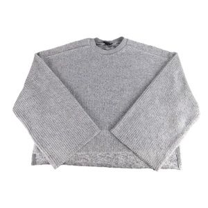 Topshop Bell Wide Sleeve Fall Gray Ribbed Cropped Loose-fit Sweater size Small